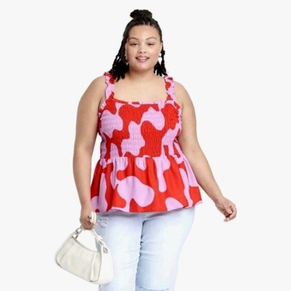 Ava & Viv Smocked Peplum Tank Top